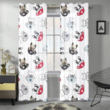 French bulldog cup paw pattern Gauze Curtain