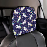 Hand drawn cute unicorn star planet Car Headrest Cover