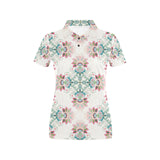 Square floral indian flower pattern Women's All Over Print Polo Shirt