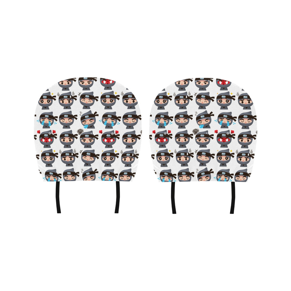 Cute ninja design pattern Car Headrest Cover