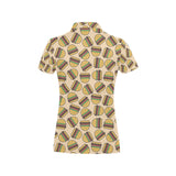 Hamburger Pattern Print Design 01 Women's All Over Print Polo Shirt