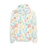 Coral Reef Pattern Print Design 02 Men's Padded Hooded Jacket
