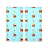 electric guitar pattern light blue background Gauze Curtain