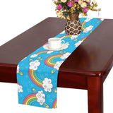 Rainbows Sky Clouds Pattern Table Runner