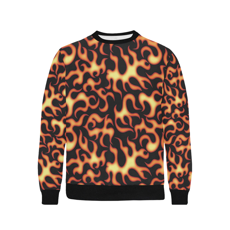 Fire flame dark pattern Men's Crew Neck Sweatshirt