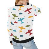 Airplane star cloud colorful Women's Crew Neck Sweatshirt