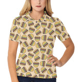 Hamburger Pattern Print Design 01 Women's All Over Print Polo Shirt