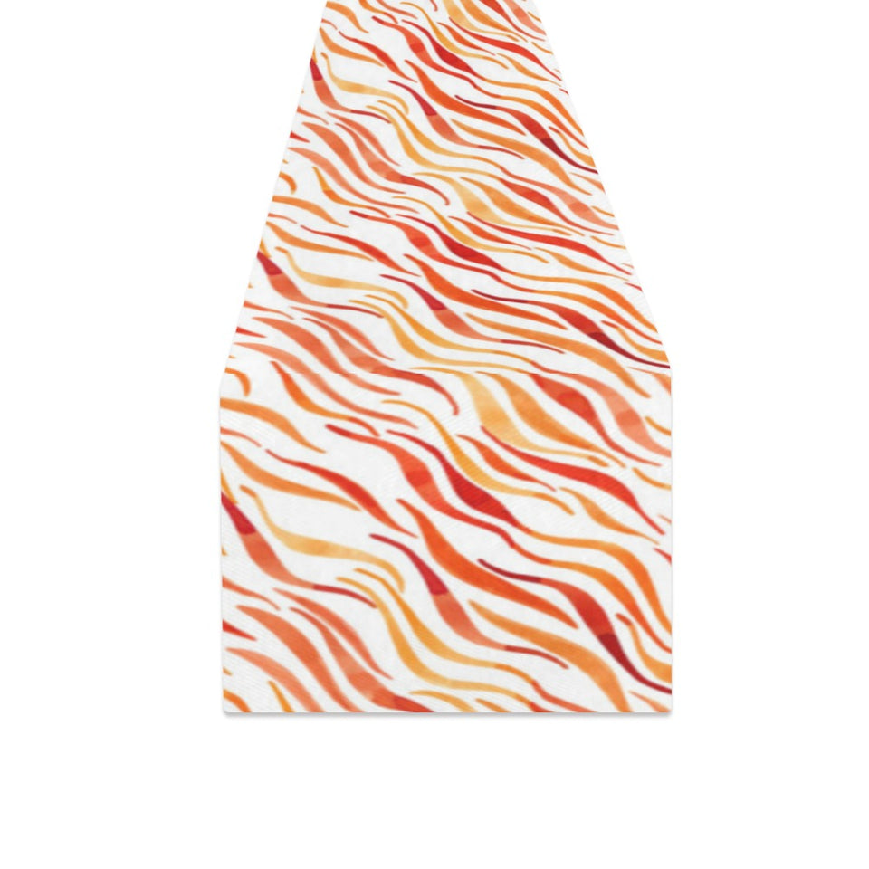 Fire flame watercolor pattern Table Runner