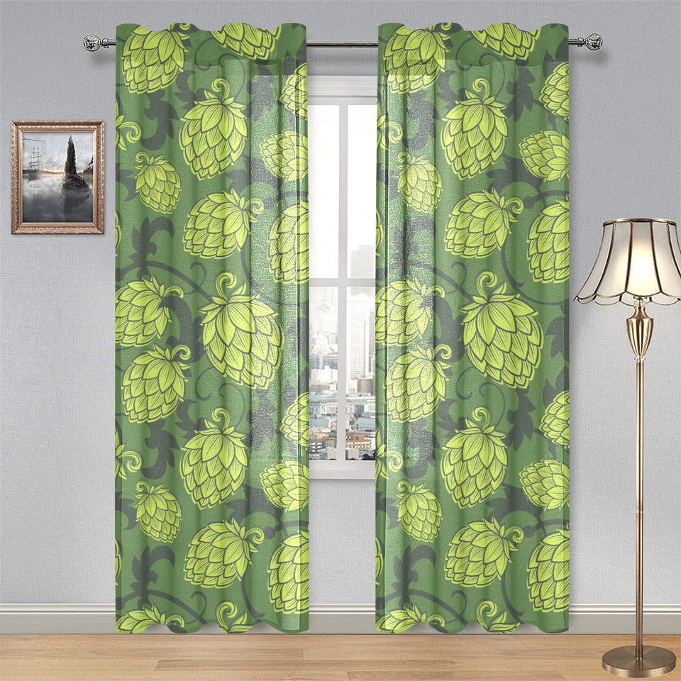 Hop pattern Hop cone background Gauze Curtain