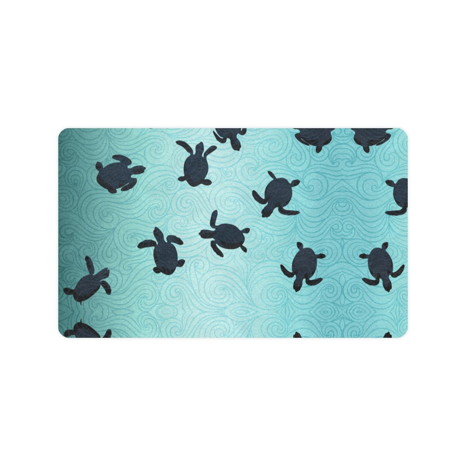 Sea turtle with blue ocean backgroud Doormat