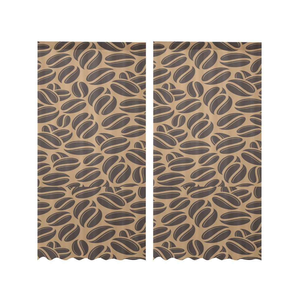Coffee bean on brown background Gauze Curtain