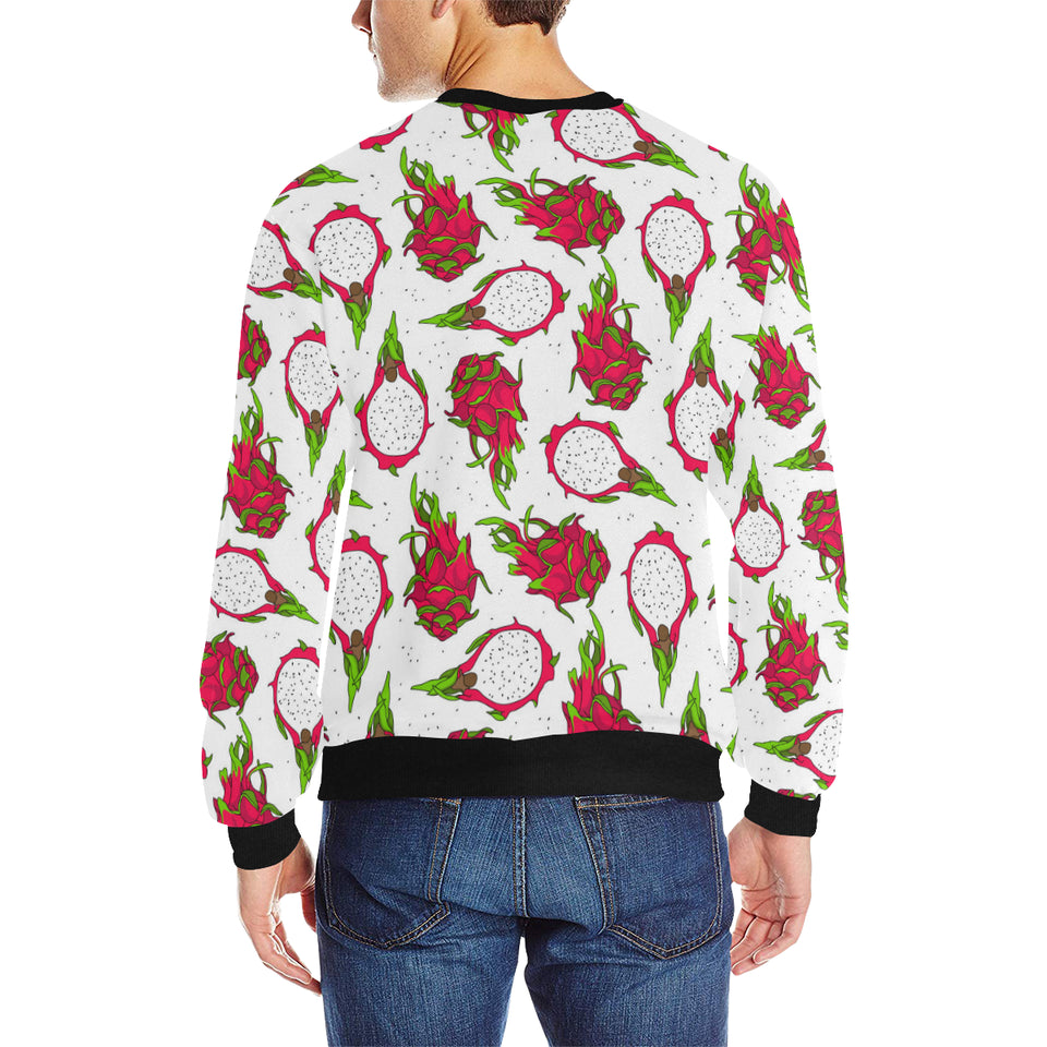 dragon fruits white background Men's Crew Neck Sweatshirt