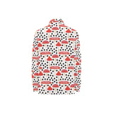 Red mushroom dot pattern Women's Long Sleeve Polo Shirt