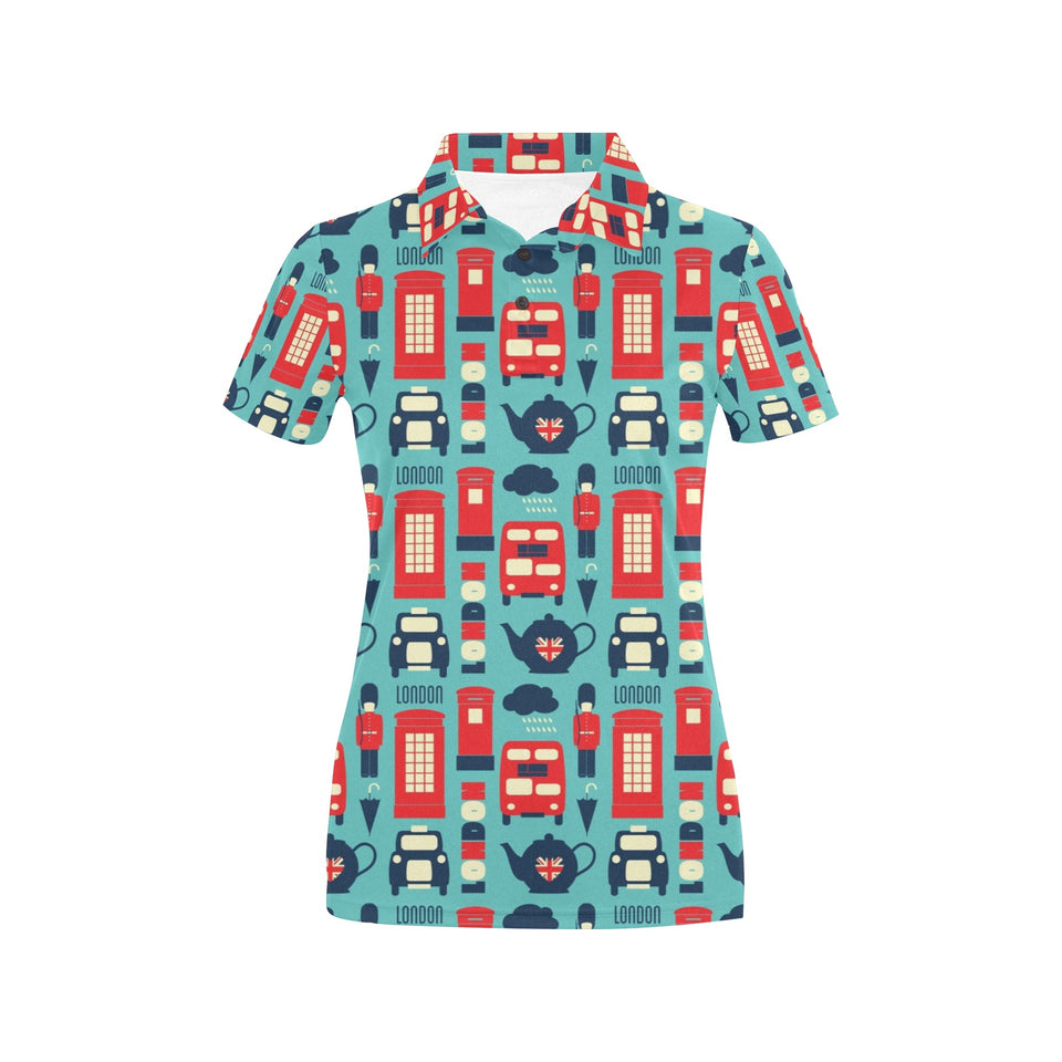 British Pattern Print Design 04 Women's All Over Print Polo Shirt
