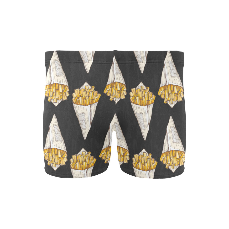 French fries dark background Men's Swimming Trunks