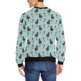 poodle dog green background Men's Crew Neck Sweatshirt