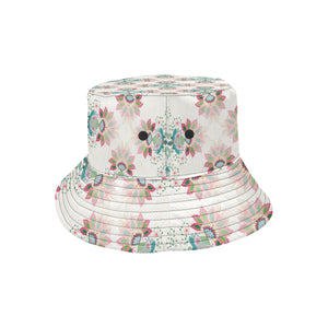 Square floral indian flower pattern Unisex Bucket Hat