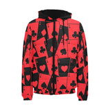 Casino Cards Suits Pattern Print Design 02 Men's Padded Hooded Jacket
