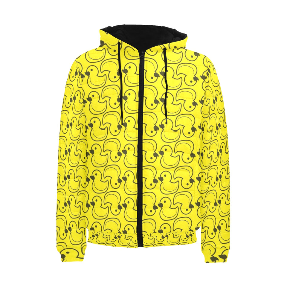 Duck Pattern Print Design 02 Men's Padded Hooded Jacket