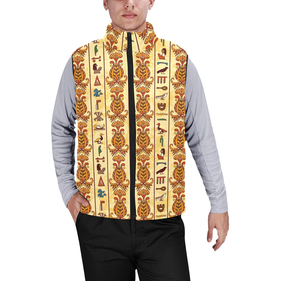 Egypt Hieroglyphics Pattern Print Design 04 Men's Padded Vest