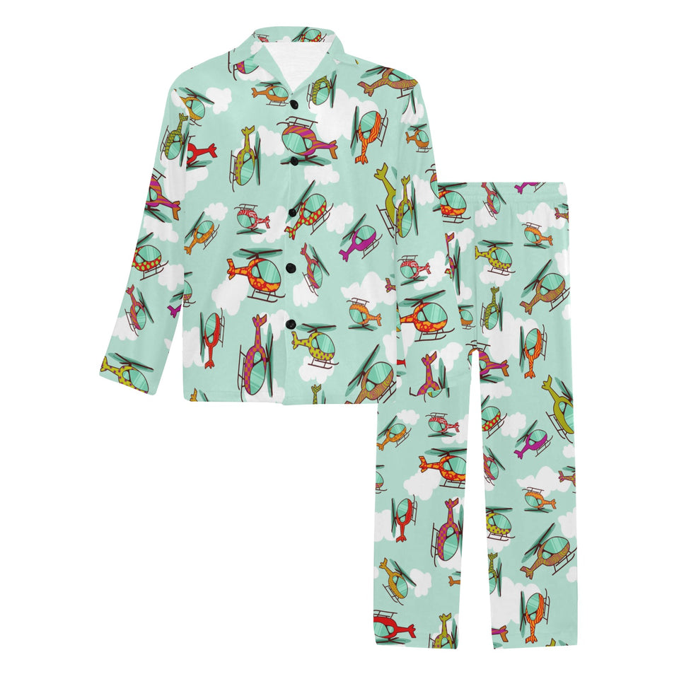 Helicopter design pattern Men's Long Pajama Set