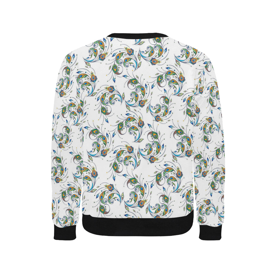 Peacock feather pattern Men's Crew Neck Sweatshirt