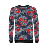 Koi Fish Carp Fishs hand drawn japanese art Women's Crew Neck Sweatshirt