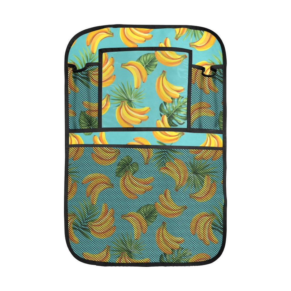 Banana Palm Leaves pattern background Car Seat Back Organizer