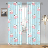 Cute cow flower pattern Gauze Curtain