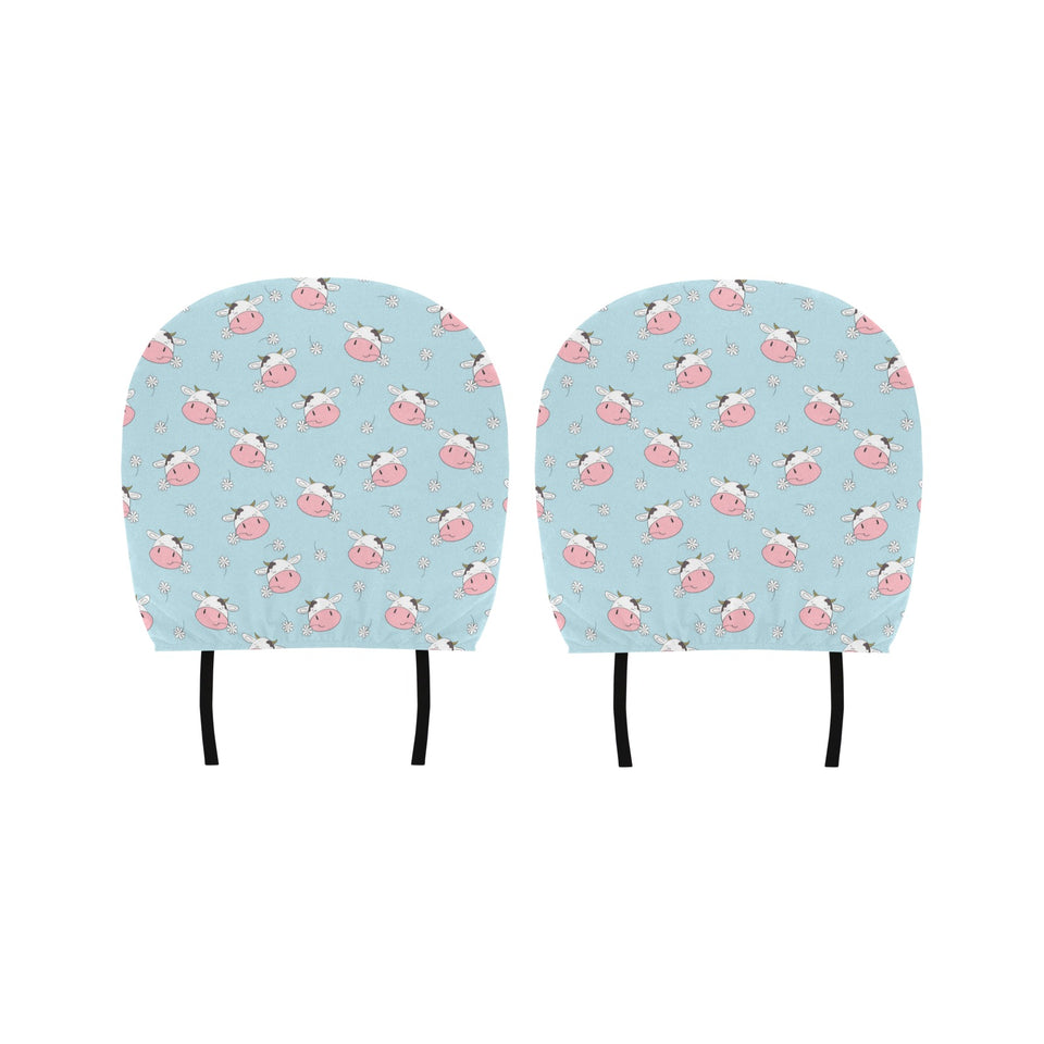 Cute cow flower pattern Car Headrest Cover