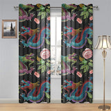 Dragons flower pattern Gauze Curtain