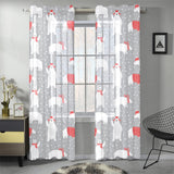 Cute polar bear christmas snow pattern Gauze Curtain