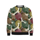 Japanese cranes flying forest dot pattern Men's Crew Neck Sweatshirt