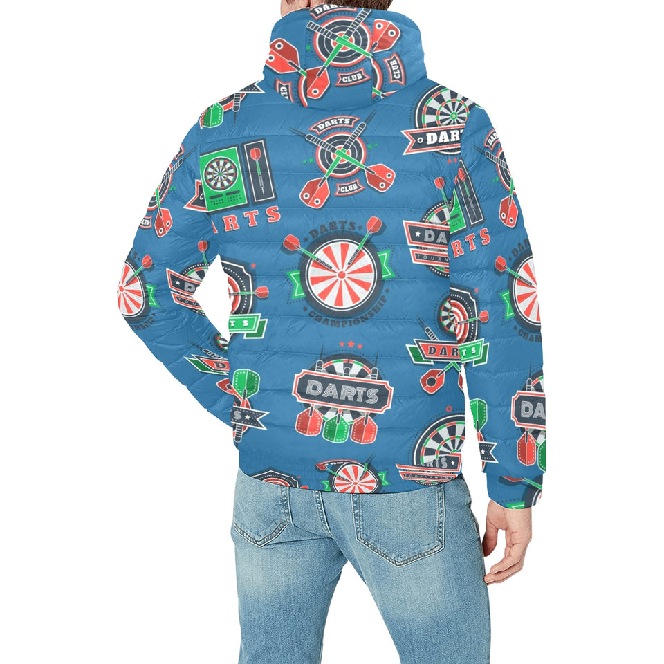 Darts Pattern Print Design 02 Men's Padded Hooded Jacket