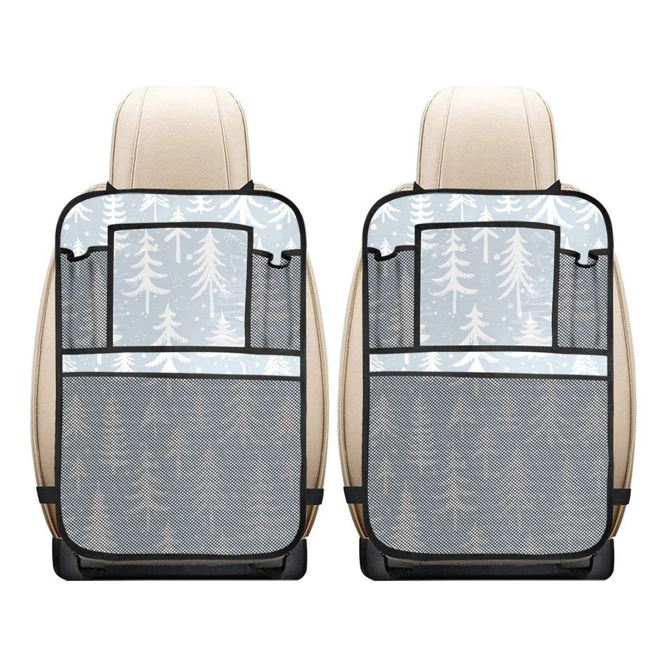 Christmas tree winter forest pattern Car Seat Back Organizer