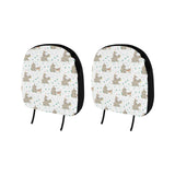 Cute Rhino pattern background Car Headrest Cover