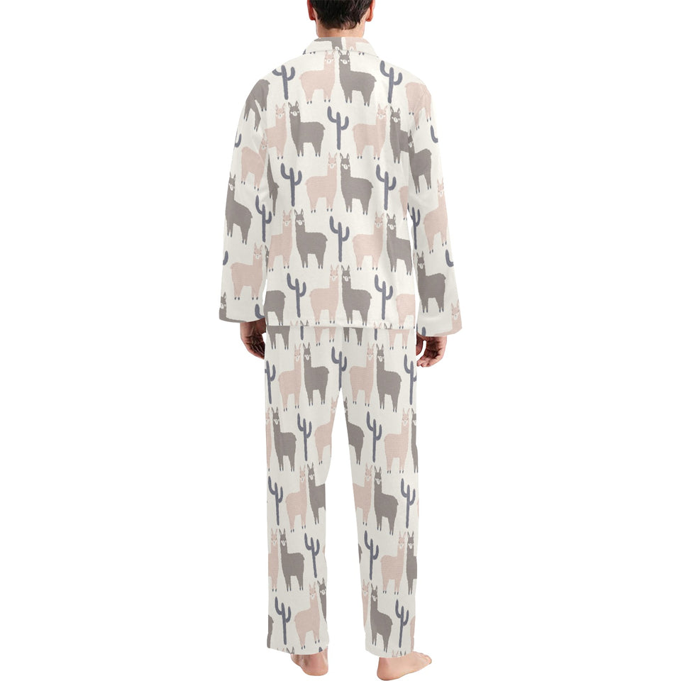 Llama Alpaca pattern Men's Long Pajama Set
