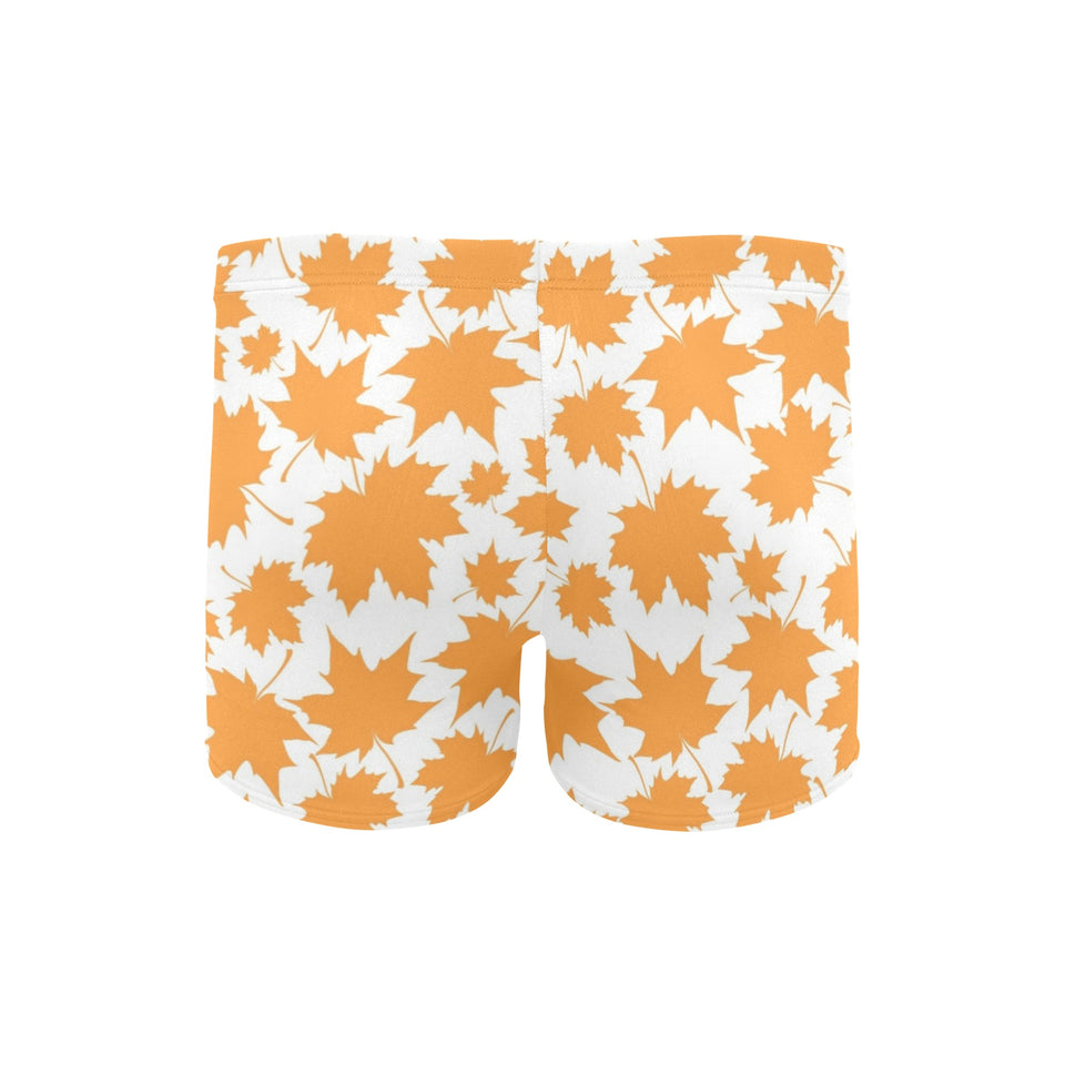 Orange Maple Leaf pattern Men's Swimming Trunks