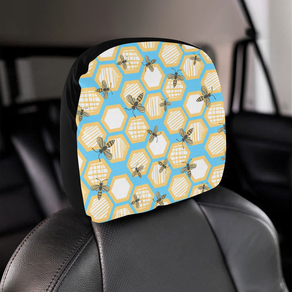 Bee honeycomb pattern Car Headrest Cover