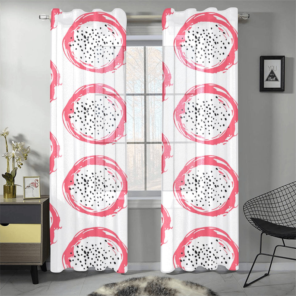 Hand drawn dragon fruit Gauze Curtain
