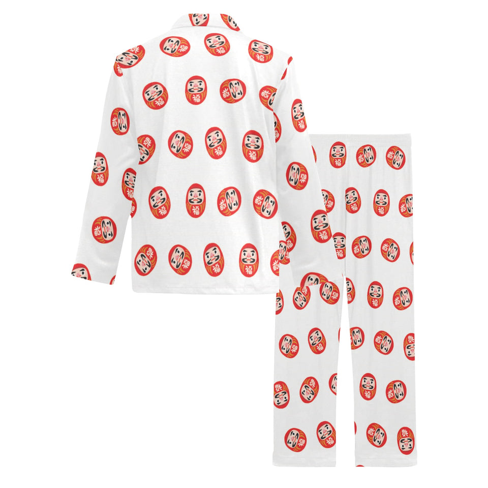 Daruma japanese wooden doll pattern Men's Long Pajama Set