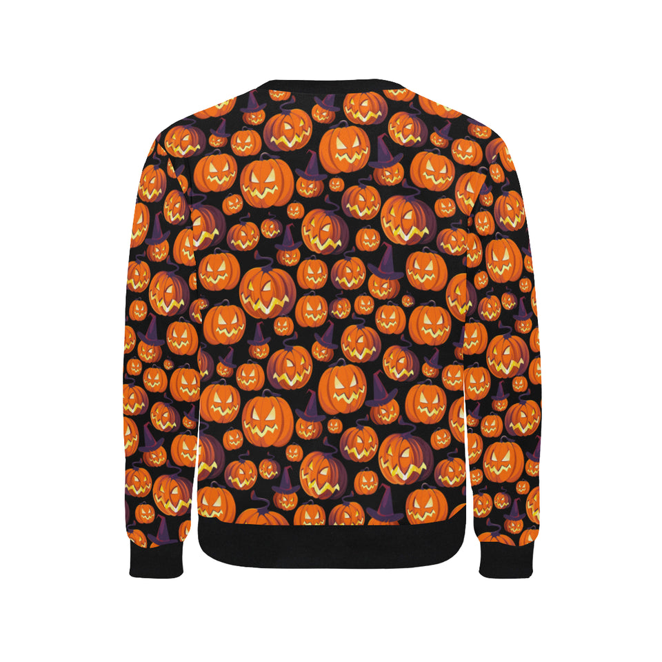 Halloween Pumpkin pattern Men's Crew Neck Sweatshirt