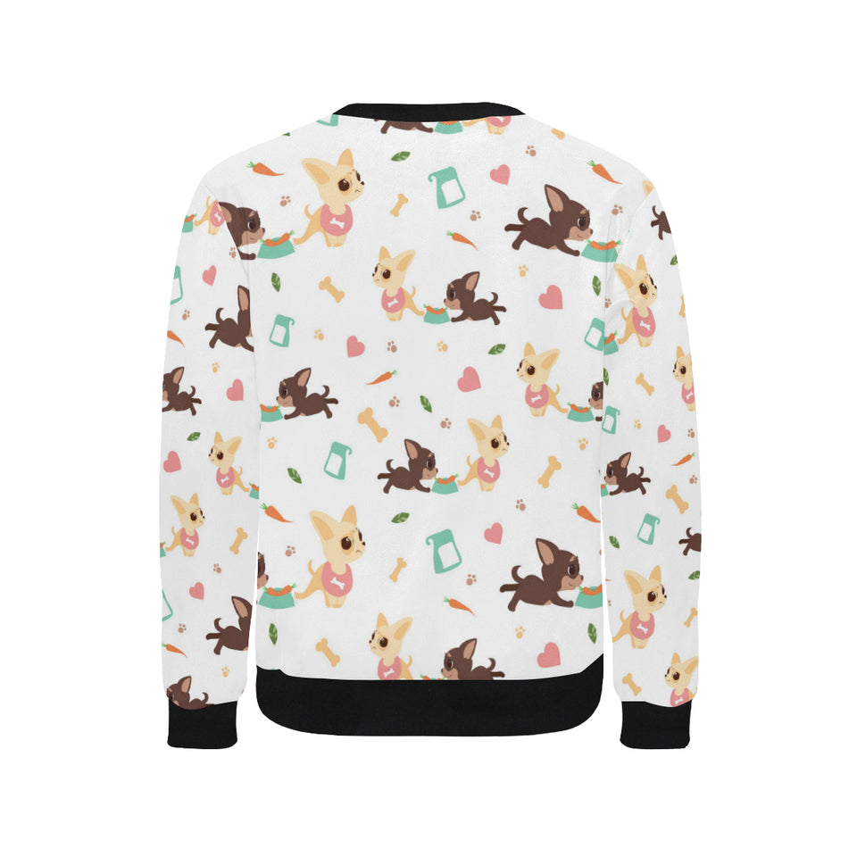 Cute Chihuahua puppie pattern Men's Crew Neck Sweatshirt