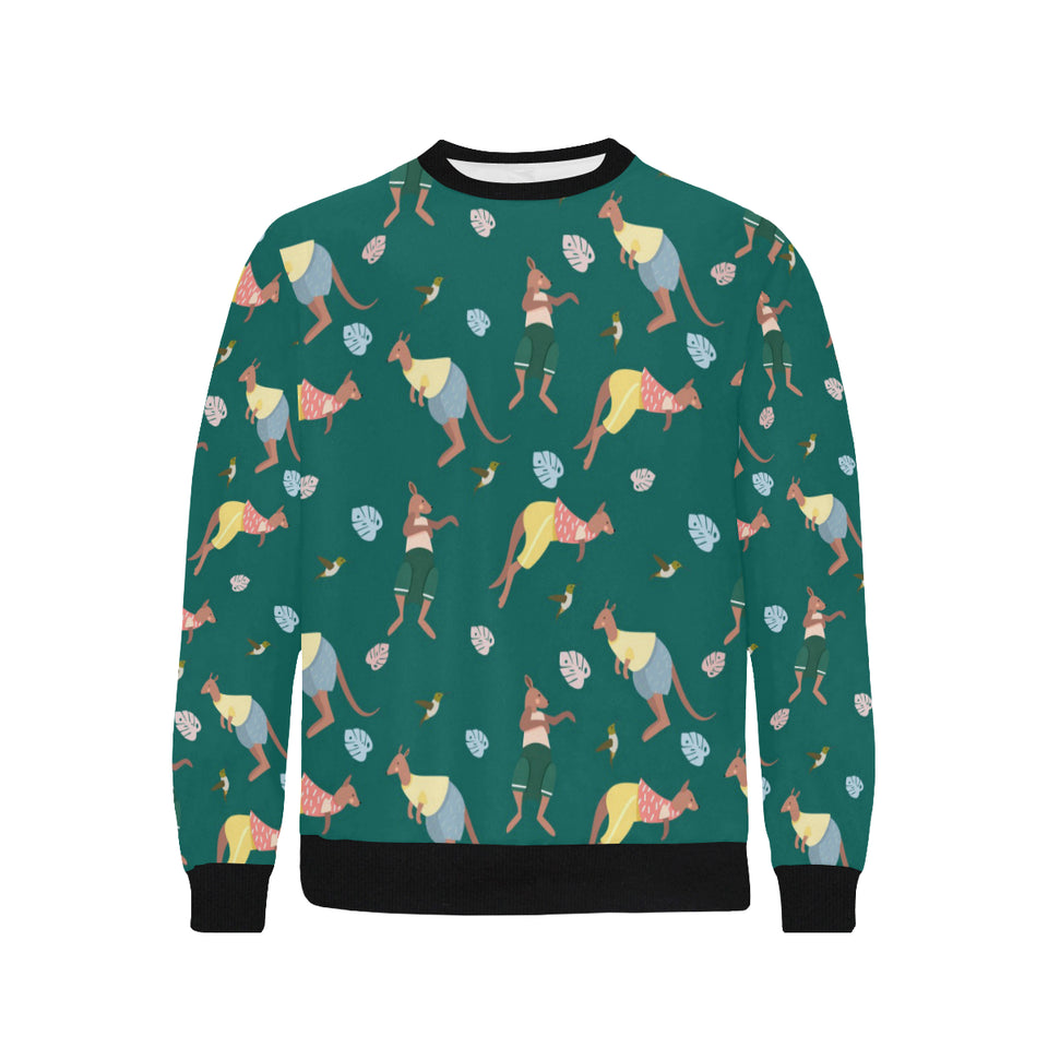 Kangaroo leaves pattern Men's Crew Neck Sweatshirt