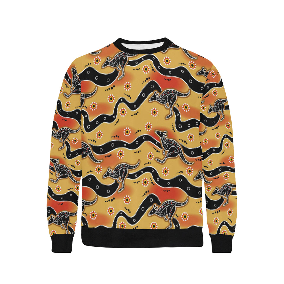 Kangaroo Australian aboriginal art pattern Men's Crew Neck Sweatshirt