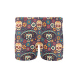 Sugar skulls flower maxican pattern Men's Swimming Trunks