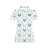 nautical steering wheel chain Women's All Over Print Polo Shirt
