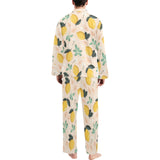 lemon flower leave pattern Men's Long Pajama Set