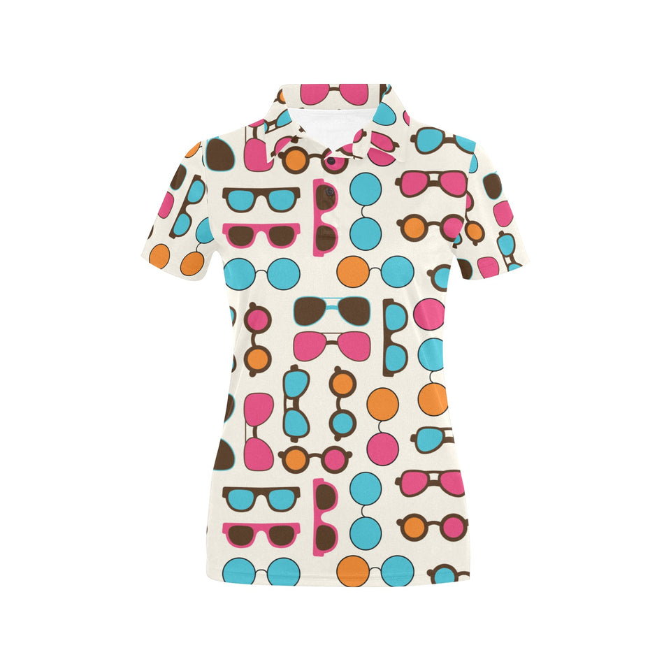Sun Glasses Pattern Print Design 03 Women's All Over Print Polo Shirt