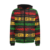 Canabis Marijuana Weed Pattern Print Design 04 Men's Padded Hooded Jacket